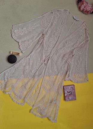 Пеньюар из кружева на завязке р.s,m,primark
