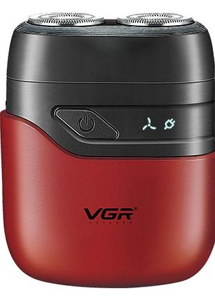 Акумуляторна електробритва, від usb, vgr v-345, червоний