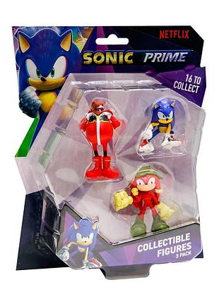 Набір ігрових фігурок sonic prime – сонік, наклз, доктор еґман