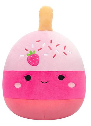 М'яка іграшка squishmallows – полуничний кейк-поп пама (30 cm)