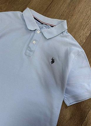 Блакитна чоловіча поло бренду u.s. polo assn.