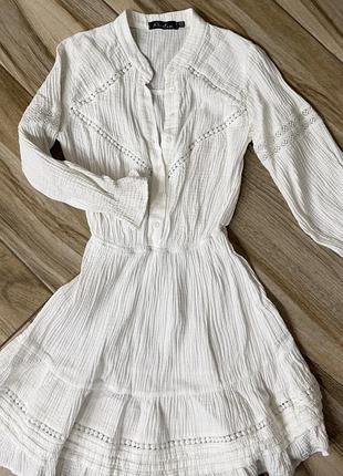 Біла муслінова сукня rvelin | boho | 100% бавовна | xs