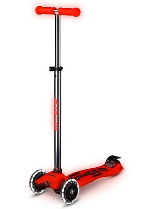 Самокат micro серії maxi deluxe glow led – червона аура