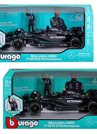 Автомодель с фигуркой - mercedes-amg f1 w14 e performance (1:24)