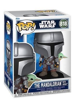 Ігрова фігурка funko pop! серії мандалорець - мандалорець з ґроґу на спині