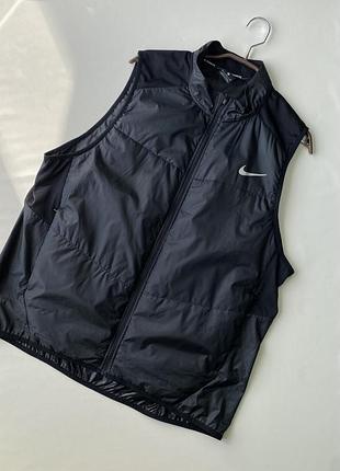 Жилет чоловічий для бігу nike polyfill running vest чорний однотонний розмір xl