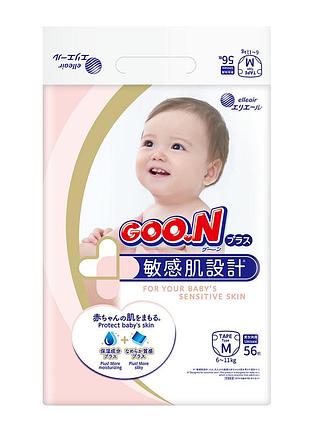 Подгузники goo.n plus для детей (размер 3(m), 6-11 кг, 56 шт)