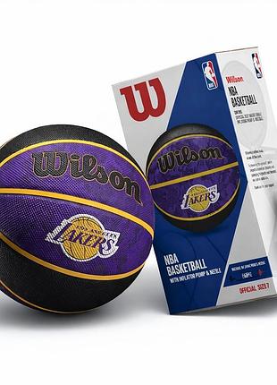 М'яч баскетбольний у подарунковій коробці + насос wilson nba team tiedye bskt la lakers size 7 wz4007803xp (оригінал)