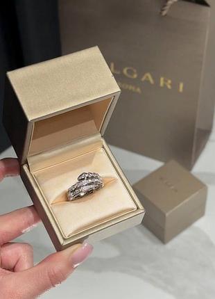 Каблучка змійка serpenti срібло в позолоті 18к au750