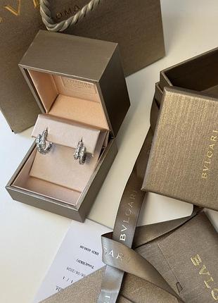 Сережки змійки serpenti в камінчиках та фірмовому пакуванні