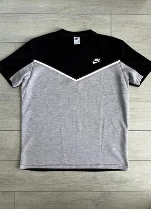 Nike tech fleece mix tee size xl хл размер найч флис плотная мужская футболка майка джерси тенниска поло