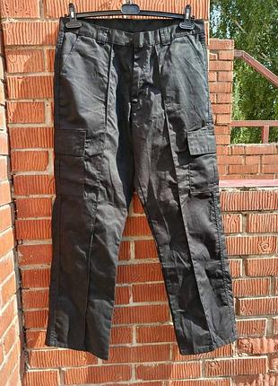 Черные мужские брюки карго / рабочие брюки uneek cargo trousers (uc902) — 34r / w34 l31