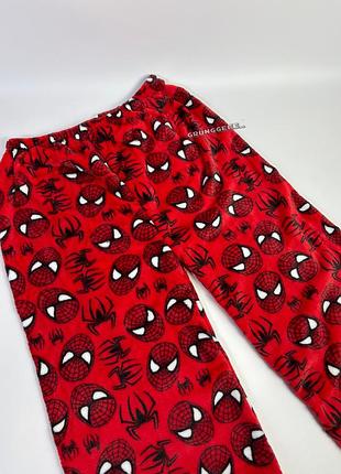 Красные плюшевые штаны spider-man | широкие штаны спайдермен унисекс