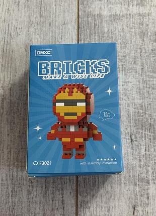 Конструктор из микро-блоков dmxc f3021 "железный человек" (iron man) | серия bricks make a wise life | 179 деталей