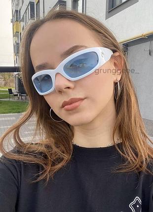 Трендовые белые очки с полумесяцем | белые очки y2k