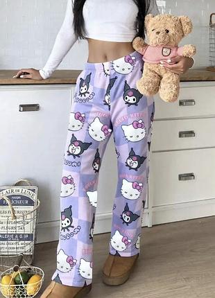 Трендовые штаны hello kitty женские | широкие штаны хелоу китти мужские