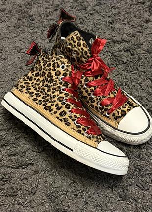 Кеди converse chuck taylor all star lift platform leopard