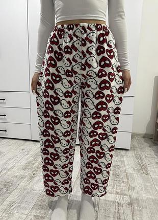 Плюшевые белые штаны hello kitty & spider-man xs-s