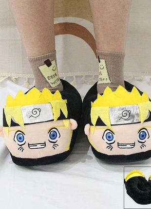 Плюшевые домашние тапочки наруто узумаки (naruto uzumaki) аниме, унисекс 36-41