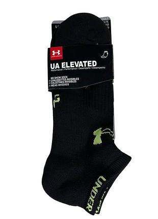 Шкарпетки спортивні under armour elevated чорно-зелені