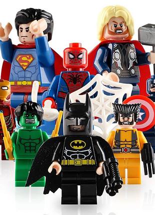Набор фигурок супергероев 8 штук минифигурки marvel dc