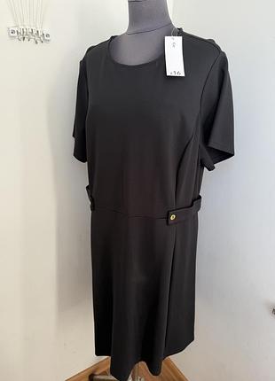 Нова чорна сукня міді george з бірками, розмір 22 (3xl/4xl), з золотими деталями