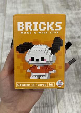3d мини-конструктор bricks: почакко (pochacco) из sanrio, 128 деталей