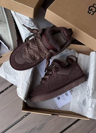 Коричневі черевики ugg lowmel sneaker chocolate х угг лоумел 36