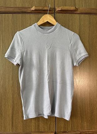 Трикотажна футболка в рубчик zara
