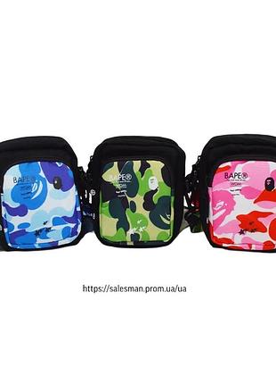 Месенджер bape сумка через плече a bathing ape зелений