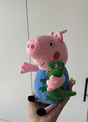 Мягкая игрушка джордж с динозавром: плюшевое поросенка из мультфильма «свинка пеппа» peppa pig
