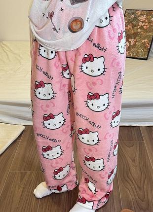 Трендовые штаны hello kitty женские | широкие штаны хелоу китти мужские