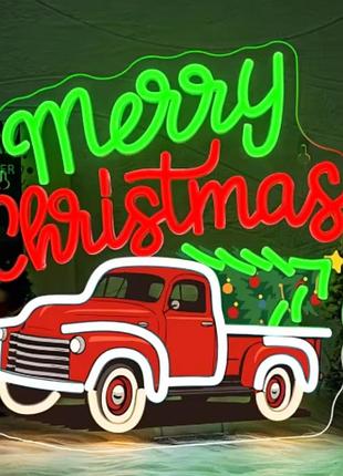 Неоновая вывеска nyxen с креплением usb «merry christmas»