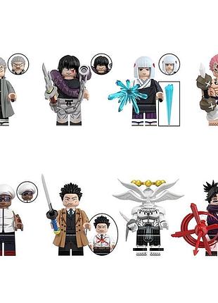 Коллекционный набор аниме-минифигурок «магическая битва» (jujutsu kaisen) — 8 игровых фигурок конструктора тодзи фусигуро, сукуна