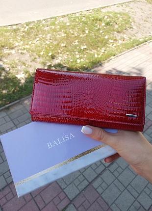 Гаманець жіночий    balisa   червоний  лакірований  натуральна шкіра
