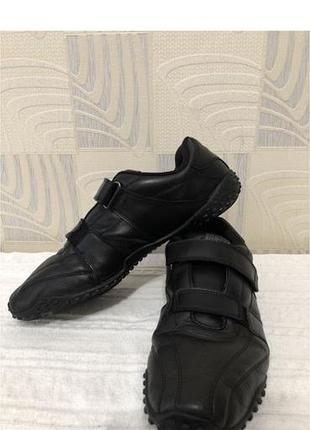 Шкіряні чоловічі кросівки lonsdale fulham black (розмір 47 / 31 см) на липучках