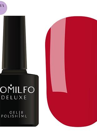 Гель-лак komilfo deluxe series d085 (малиново-червоний, емаль) hema/tpo free, 8 мл