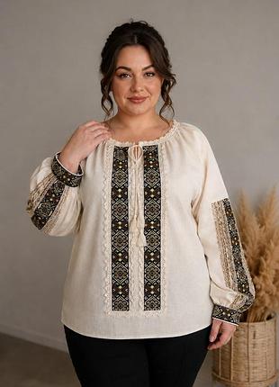 Жіноча вишиванка батал xl 2xl 3xl | вишита сорочка великих розмірів