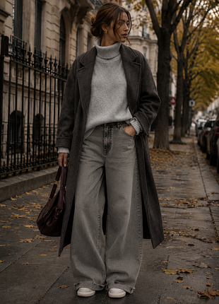Stradivarius super wide leg — стильні широкі джинси