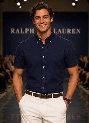 Чоловіча сорочка ralph lauren s, синя бавовна