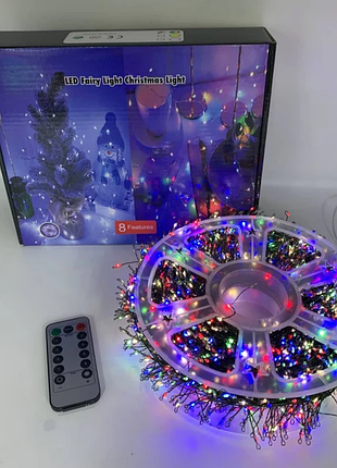 Гірлянда роса на котушці феєрверк - мішура від usb, 50м, 1500led + пульт мультик