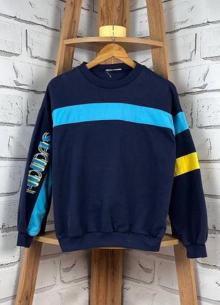 Винтажный свитшот adidas синий размер м