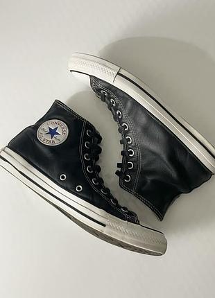 Чорні шкіряні converse chuck taylor all star leather