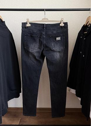 Джинсы dolce & gabbana jeans black/grey metal patch fade denim