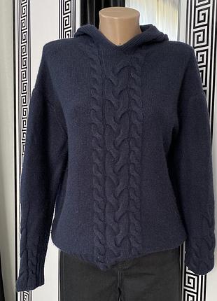 Темно-синій в'язаний худі з фактурним візерунком "коси"  's max mara
