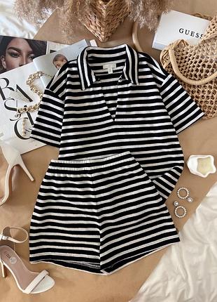 Вʼязаний костюм в смужку h&m