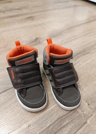 Дитячі кросівки    adidas   хайтопи в темно коричньовому кольорі
