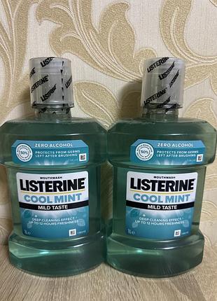 Ополіскувач для рота listerine «свіжа м'ята» м'який смак без спирту