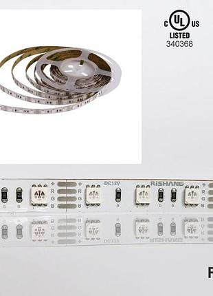 Світлодіодна стрічка rishang 60-5050 12v 12.9w rgb 5м для підсвічування барів і кафе мін зам 5м бобіна sku_rd0060aq rgb