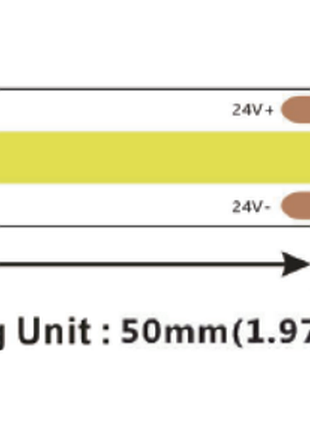 Светодиодная лента colors cob 24v 7.2w 605lm 2700k для основного и декоративного освещения 5м цена за sku_drf6-24v-8mm-sw